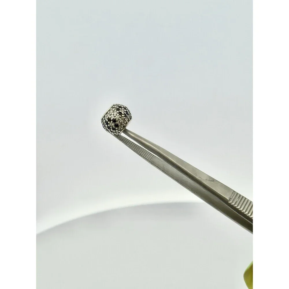AUTHENTIC PANDORA SHIMMERING BLACK BLOSSOM PAVE CHARM #791170NCK